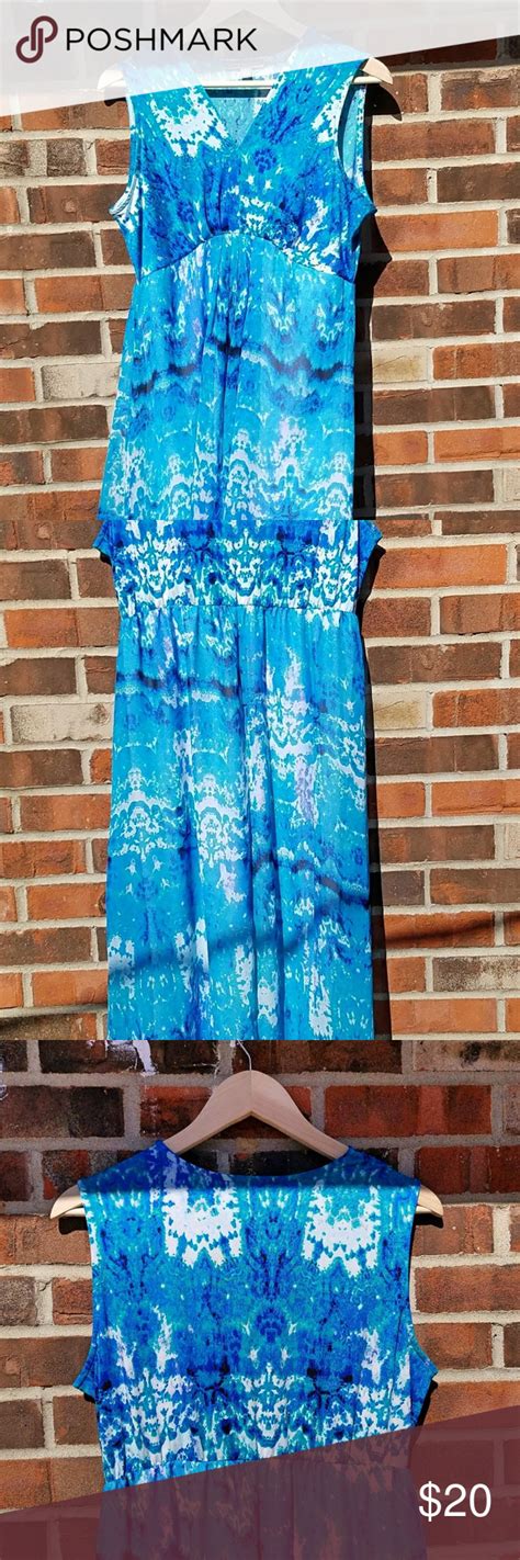 Kate And Mallory High Low Maxi Dress Blue Large Maxi Dress Blue High