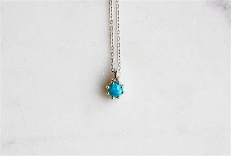 Small Turquoise Pendant Necklace In Sterling Silver Bridal Etsy