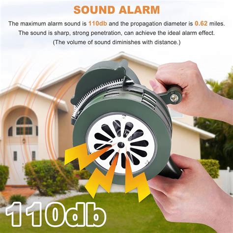 Saladulce Hand Crank Siren Horn Manual Operated Metal Alarm Handheld