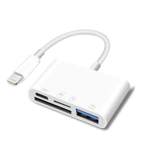 Ripley ADAPTADOR CONVERTIDOR 4 EN 1 LIGHTNING A USB SD TF CARGA IPHONE