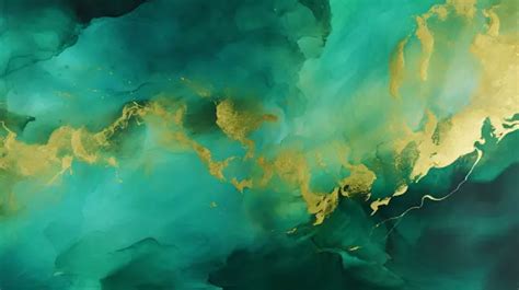 Abstract Emerald Backdrop A Dark Sea Green Watercolor Texture