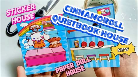 New Cinnamoroll Blue Quiet Book Sticker Paper Doll House Diy Toca