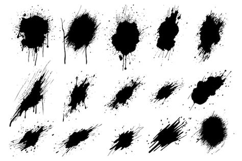 Free Vector Vector Set Of Ink Splat Stain Texture Design