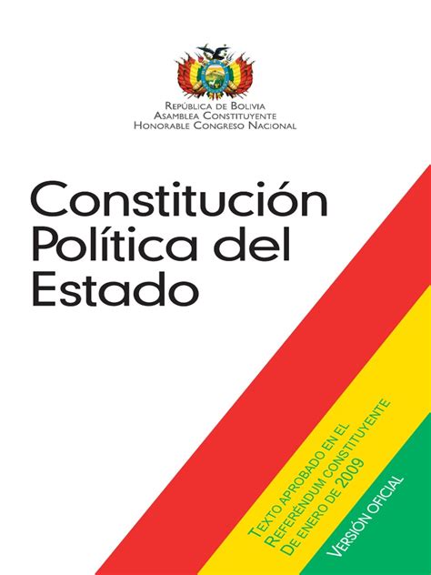 Constitucion Política De Estado De Bolivia Aprobada En 2009pdf Derecho Laboral Elecciones