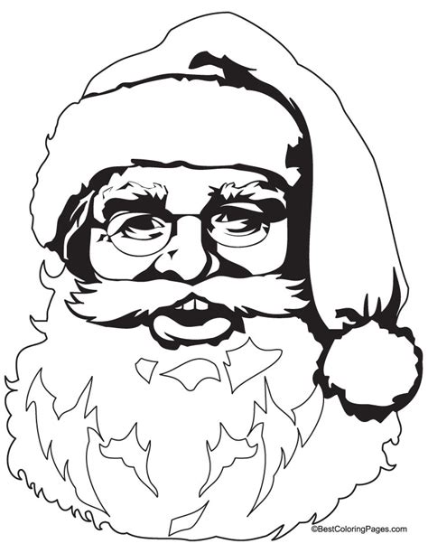 Santa Claus Face Coloring Page At Free Printable