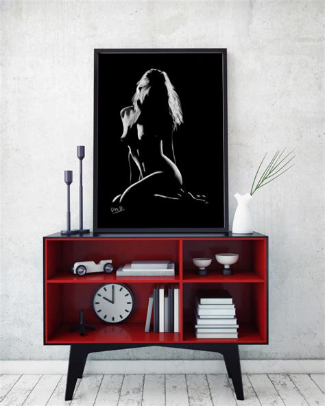 Tableau Moderne Femme Nue Accroupie Pod Painting Daunis