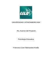 PP A4 Valenzuela Arvallo 3 Docx UNIVERSIDAD LATINOAMERICANA 4to