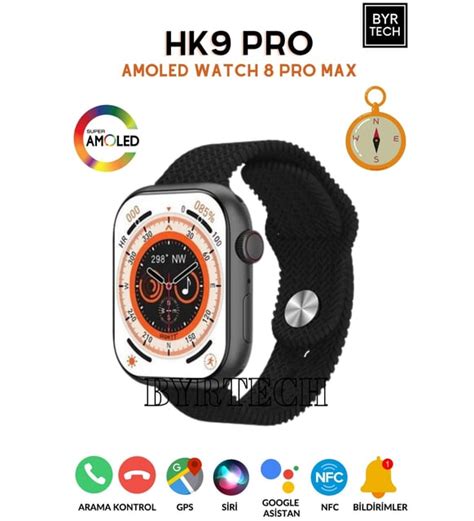 Hk Pro Amoled Ekran Kordon Kilitli Pusula Zellikli Watch Pro Max