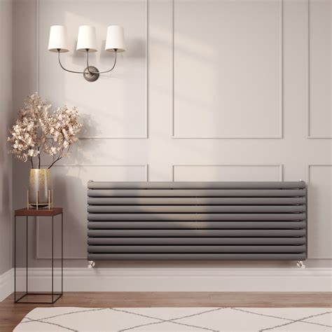 Milano Aruba Anthracite Horizontal Designer Radiator Mm X Mm