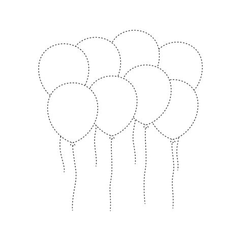 Premium Vector Balloon Tracing Worksheet For Kids