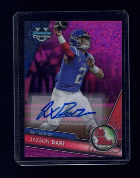 2023 Bowman Chrome U 191 Jaxson Dart Fuchsia Mini Diamond Auto 41 150