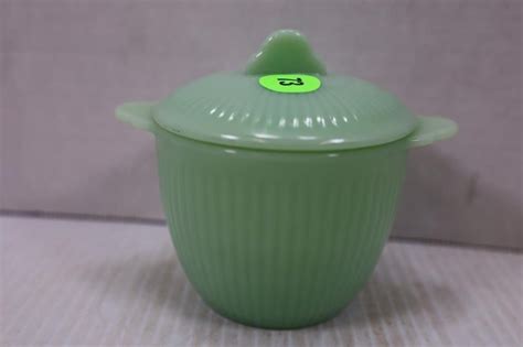 Fireking Jadeite Sugar Bowl With Lid Live And Online Auctions On