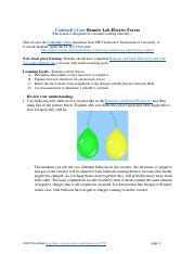 Punla Myrel P Coulomb Law Remote Lab Pdf Coulomb S Law Remote Lab