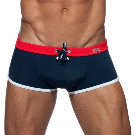 Mini Boxer De Bain Plain Swim Marine Maillots De Bain Pour Homme