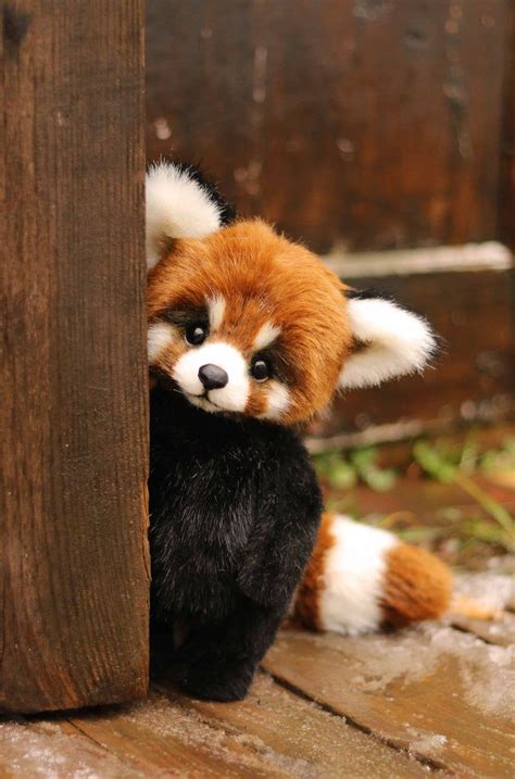 Red Panda Garnet Stuffed Toy Handmade Plush Collectible Ooak Etsy In