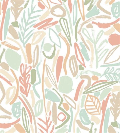 verdure wallpaper  sage apricot  ohpopsi jane clayton