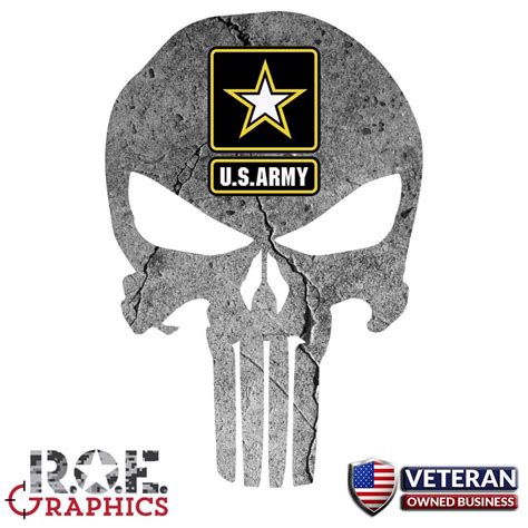 Punisher Skull Window Decal Vinyl Graphic Us Army Veteran Army Logo