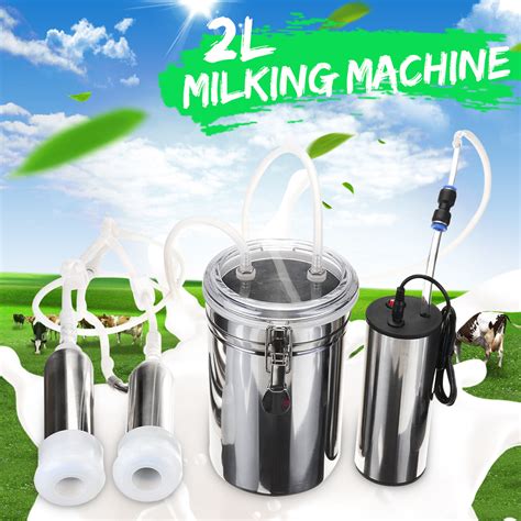 New L Stainless Steel V Electric Milking Machine Cow Milker Double