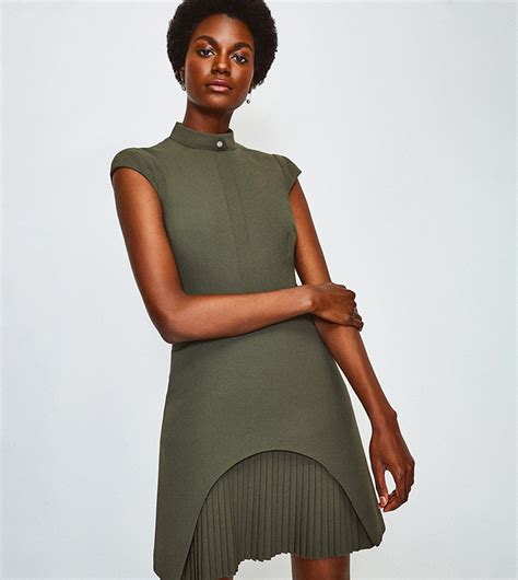 Buy Karen Millen Military Tailored Mini Dress In Green 6thstreet Uae