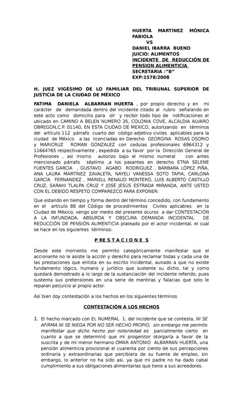 Modelo De Escrito De Contestacion De Demanda Con Reconvencion Porn