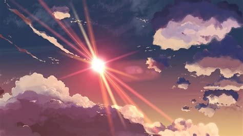 1920x1080 Makoto Shinkai Sky Clouds Blue Landscape 5 Centimeters Per