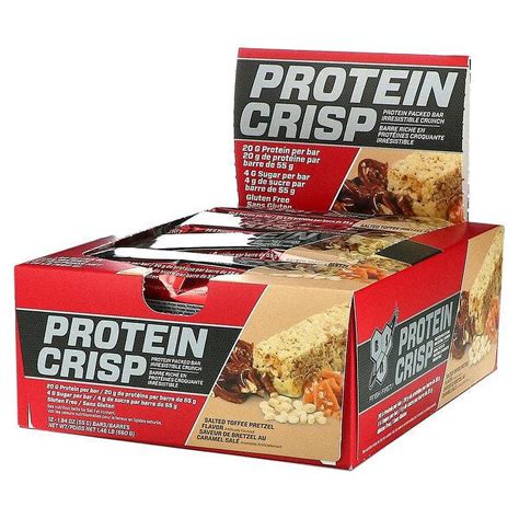 Bsn Protein Crisp Protein Packed Bar Salted Toffee Pretzel Bars