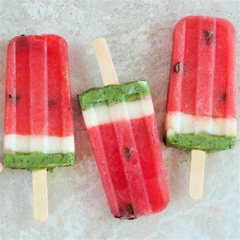 Layered Watermelon Ice Pops Watermelon Watermelon Popsicles