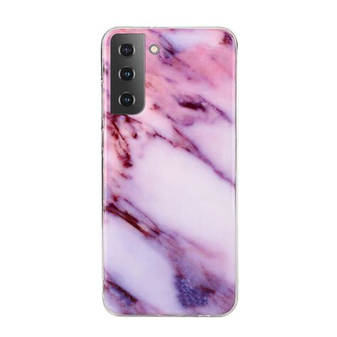 For Samsung Galaxy S22+ 5G Marble Pattern Soft TPU Phone Case (Purple ...