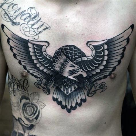 80 Eagle Chest Tattoo Designs For Men Manly Ink Ideas