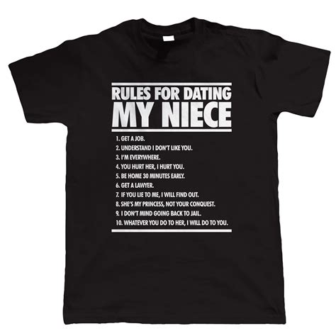 Rules For Dating My Niece T Shirt Birthday T For Uncle Fathers Day