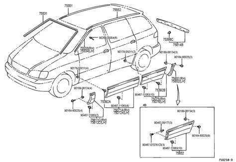 Toyota Sienna Body Parts Diagram