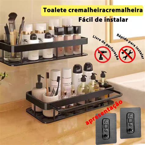 Suporte De Shampoo Organizador Prateleiras De Banheiro Sem Furo Premium