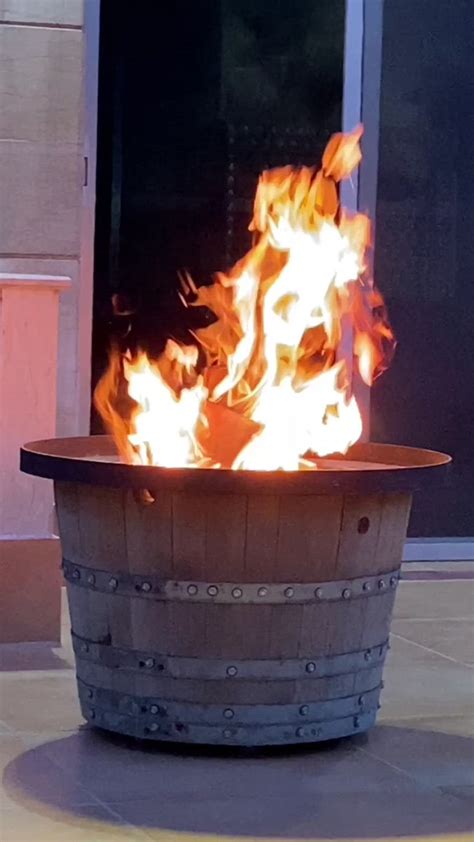 Wine Barrel Fire Pit - Oak Wood Wine Barrels