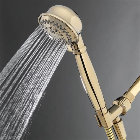 Aquasource Polished Brass 6 Spray Handheld Shower In The Shower Heads