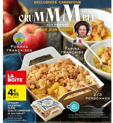 Promo Le Crumble Aux Pommes Filière Qualité Carrefour chez Carrefour