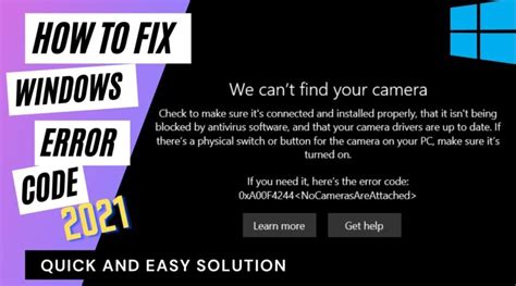 We Cant Find Your Camera Xa F Error On Windows Quick Fix