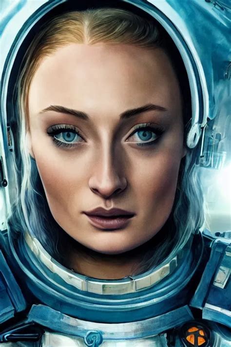 Sophie Turner As A Space Commander Detailed Face Stable Diffusion