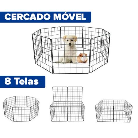 Cercado P Pet Em Tela Aramada Cercadinho Para Cachorro Dobr Vel