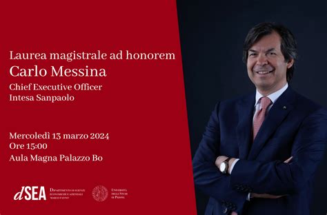 Laurea Magistrale Ad Honorem A Carlo Messina Dipartimento Di Scienze