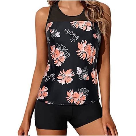 Maillot De Bain 2 Pièces Taille Haute Ventre Plat Sexy Push Up Rembourré Bikini Été Plage