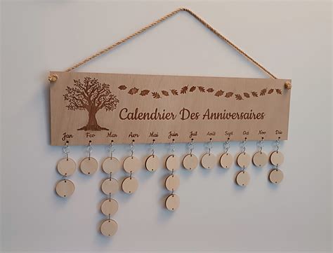 Calendrier D Anniversaire En Bois Etsy France