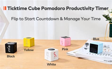 Llano Ticktime Cube Pomodoro Timer Digital Manual Countdown Timers Mute