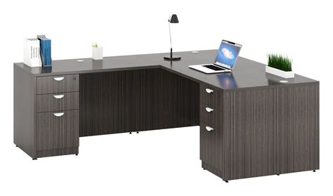 L Shaped Desk with Drawers | Commerce Laminate by Boss Office Products