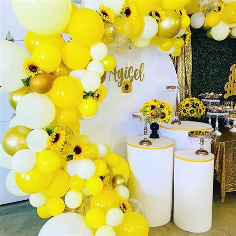 Kit De Arco De Guirnalda De Globos Amarillos Globo De Confeti Amarillo