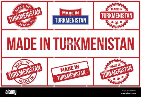 Made In Turkmenistan Rubber Stamp Set Stock Vector Image Art Alamy