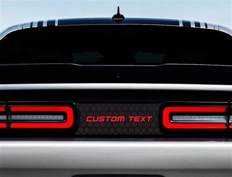 Dodge Challenger Honeycomb With Custom Text Taillight Divider Decal In