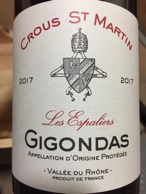 Crous St Martin Gigondas Rated 94 Points On Wine Enthusiast Mora S