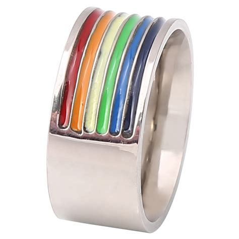 Rainbow Lgbt Rings Jewelry Engagement Party Bagues Titanium 316l