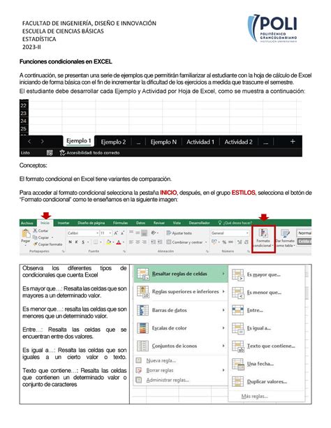 Taller Excel Estad Stica Escuela De Ciencias Bsicas Estad Stica