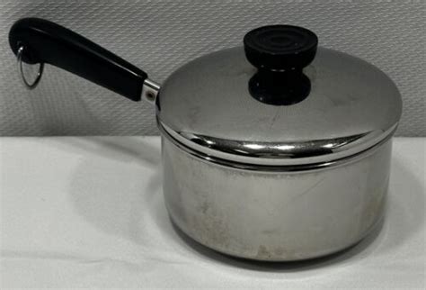 Revere Ware 1801 Stainless Steel Tri Ply Bottom 1 Qt Sauce Pan With Lid Ebay